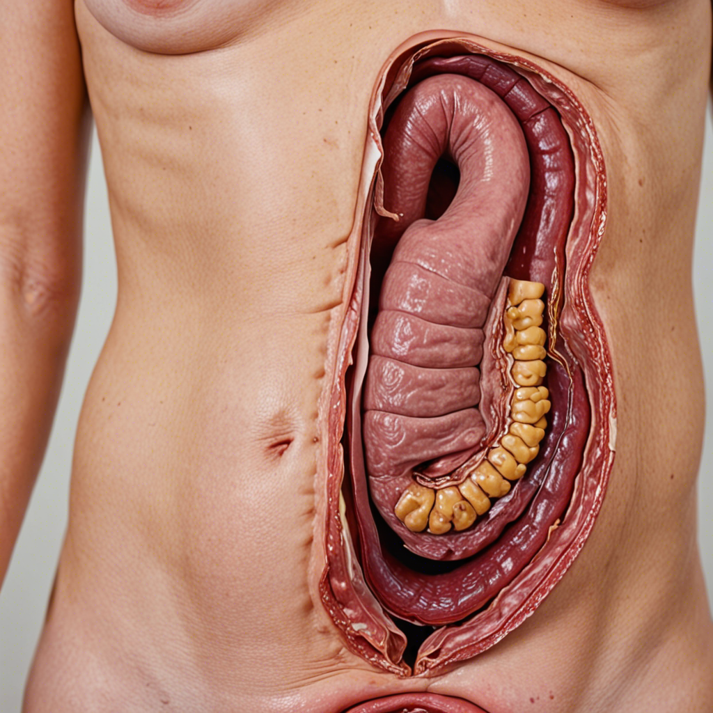 An anatomical view of the digestive system highlighting the duodenum, featured in a blog about duodenal ulcers, their causes, symptoms, and treatments.